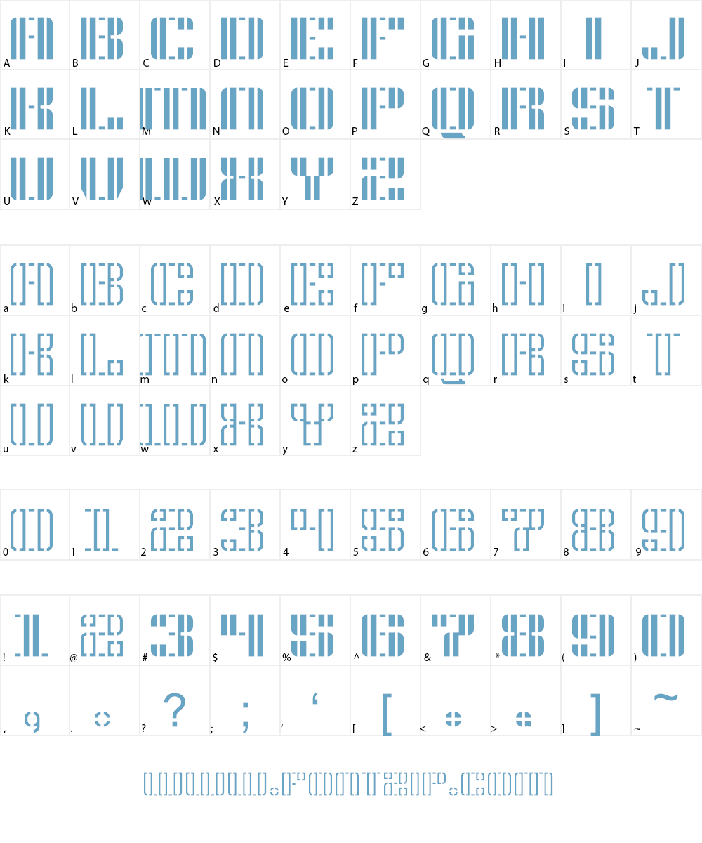 Yttori Stencil Font Character