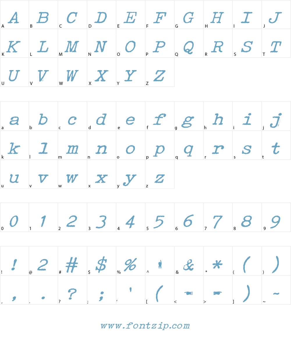 Speedwriter Font Character