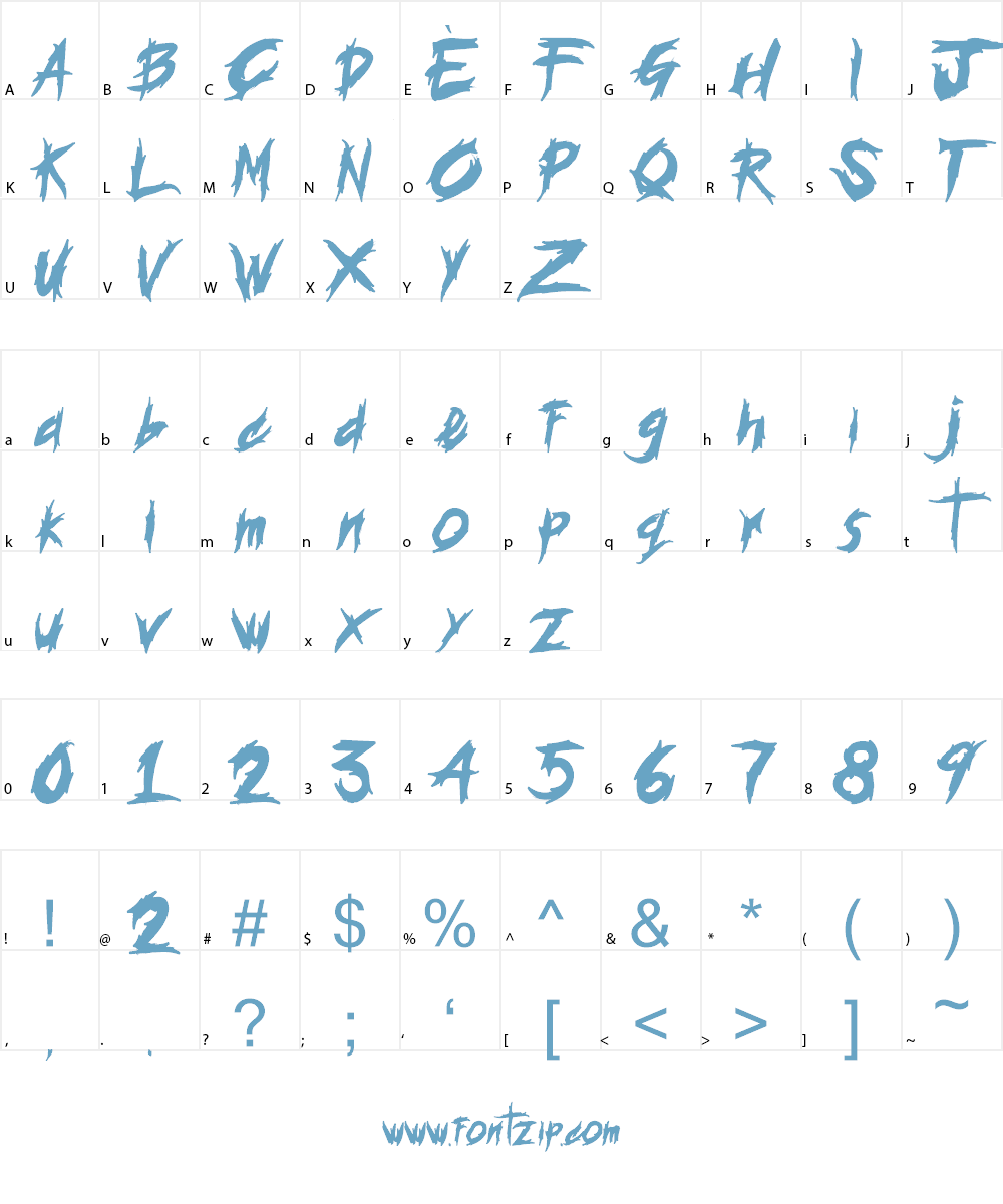 HisteriA Font Character