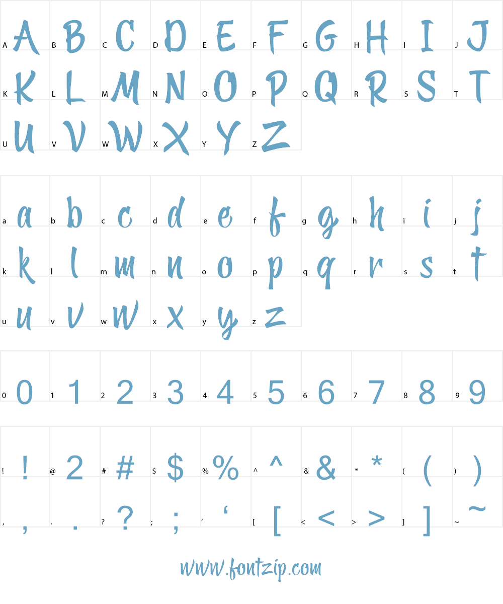 Yellow Ginger Font Character