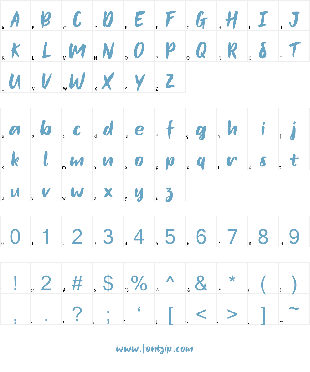 Bellarsky Demo Font Character