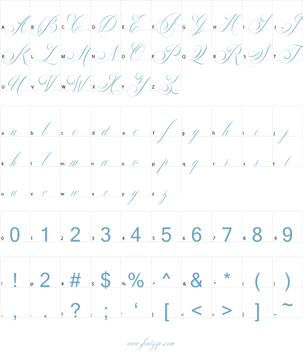 Glaston Font Character