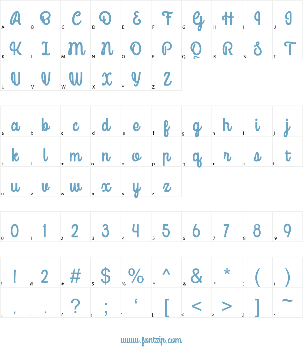 Mondella Demo Font Character