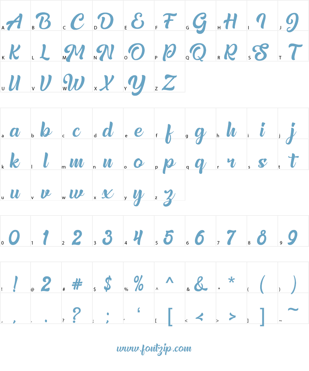 Realistica Demo Font Character