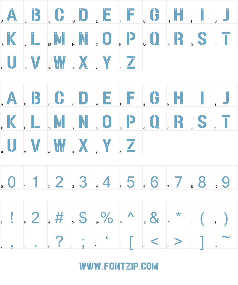 STENCILAND Font Character