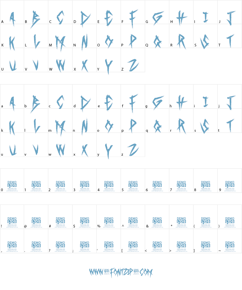 Into Disaster Font Character