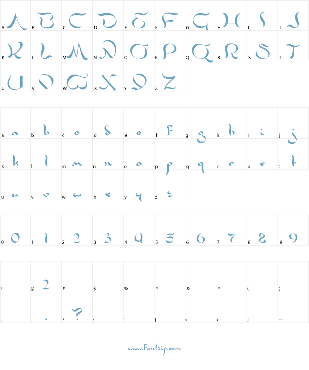Zanzabar Font Character