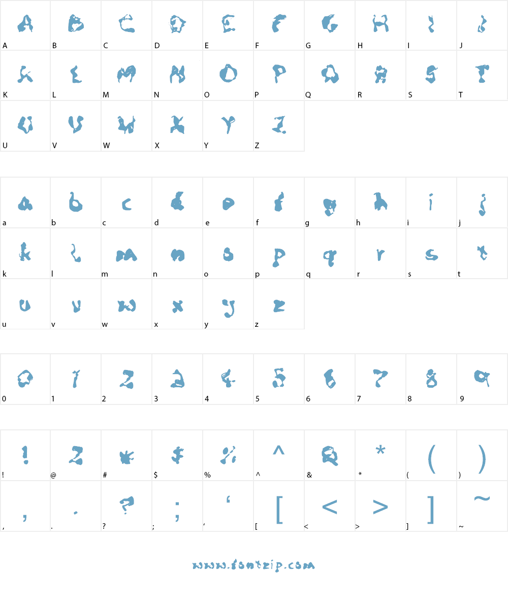 Busted Pen Font Character