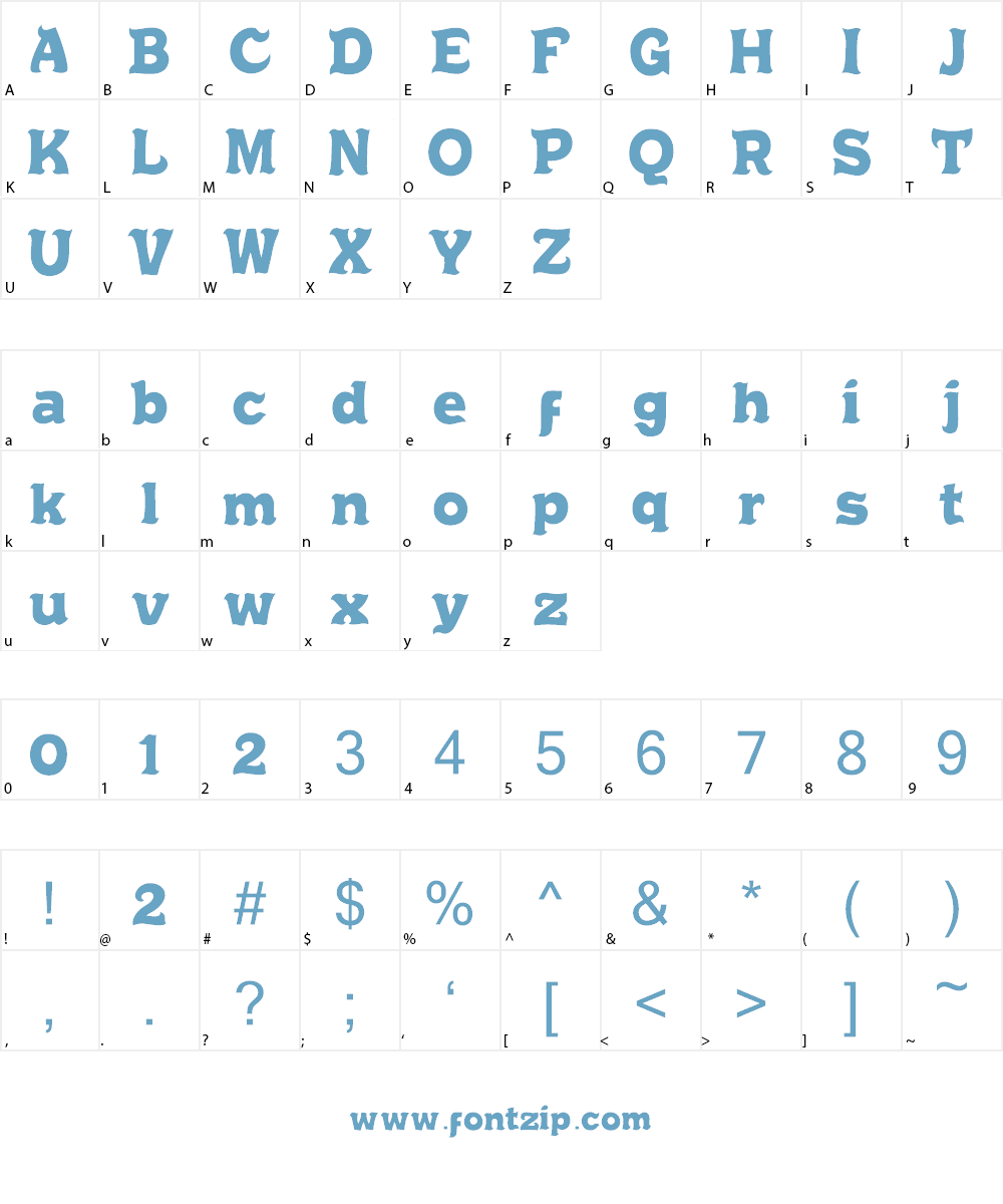 Chrusty Rock Font Character