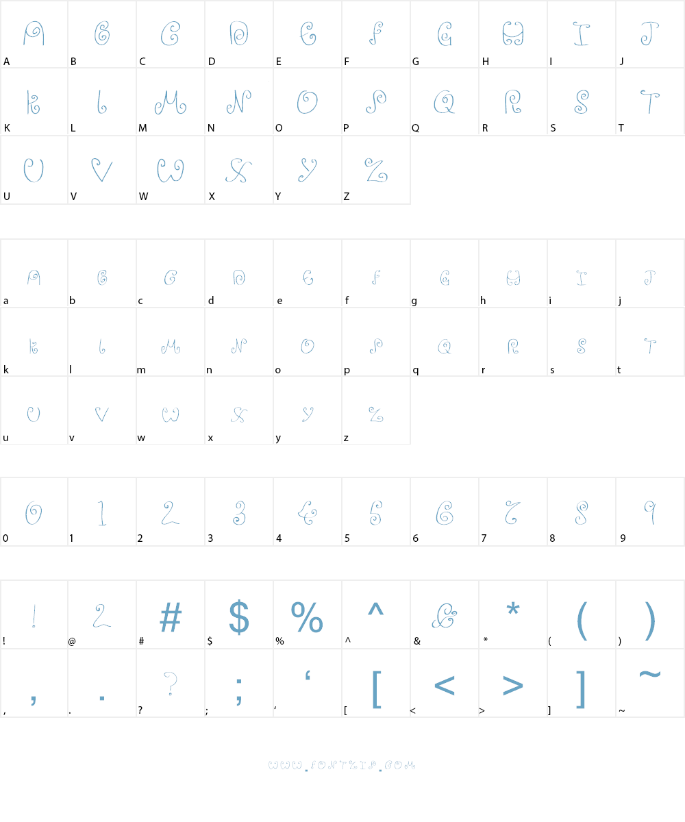 Ignore Me Font Character