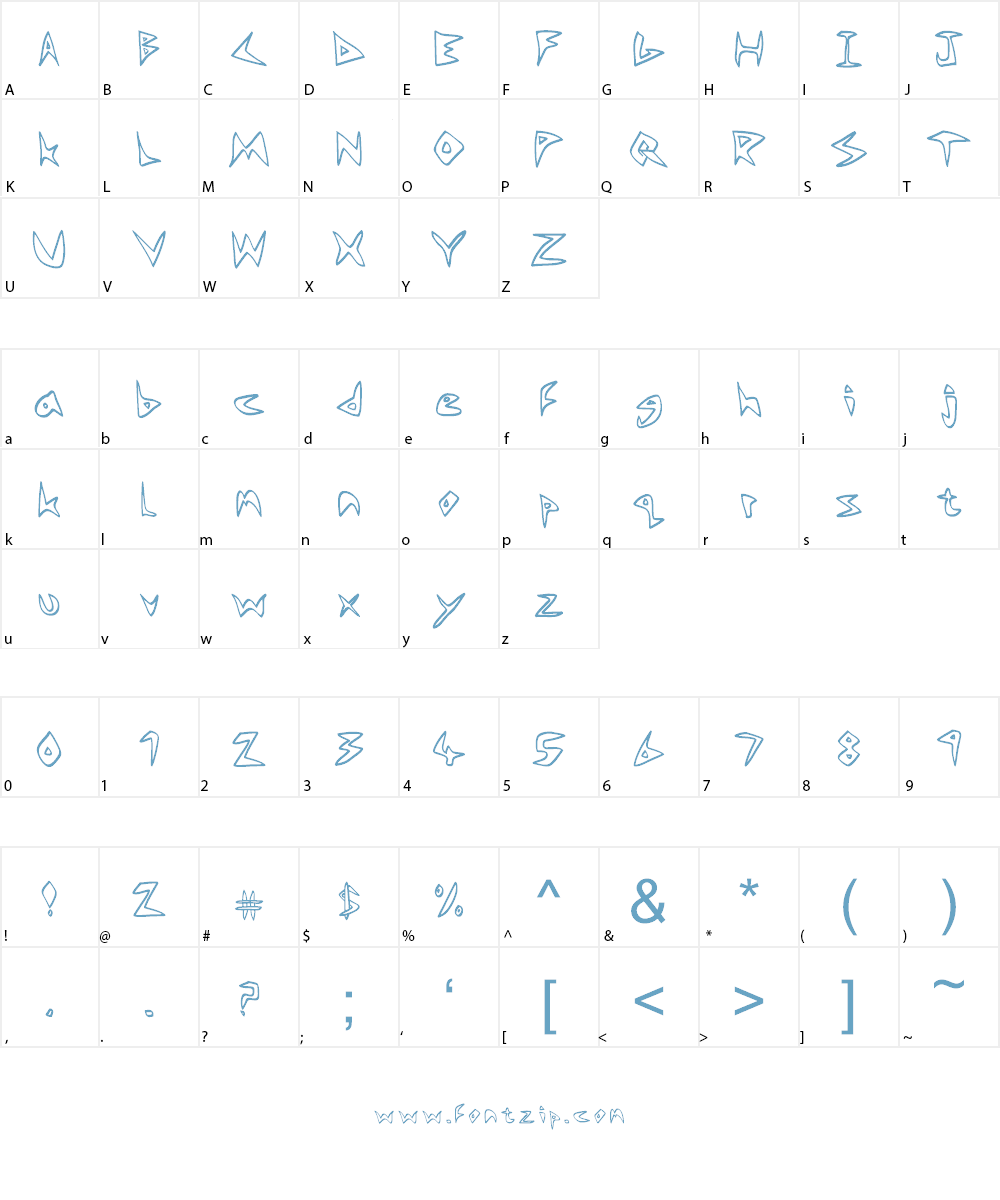 Rok-A-Zine Font Character