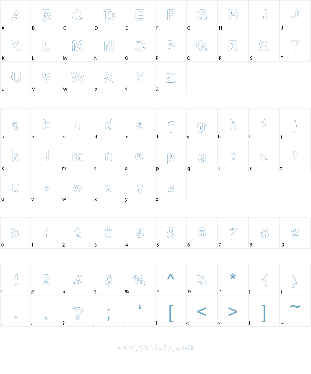 Scizzors Font Character