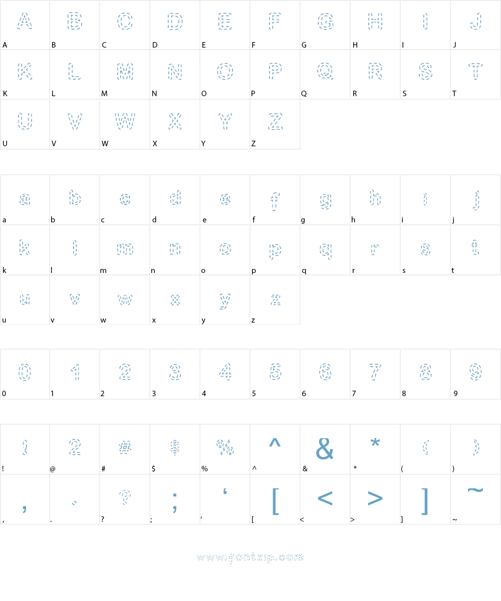 Stitch Rounded Font Character