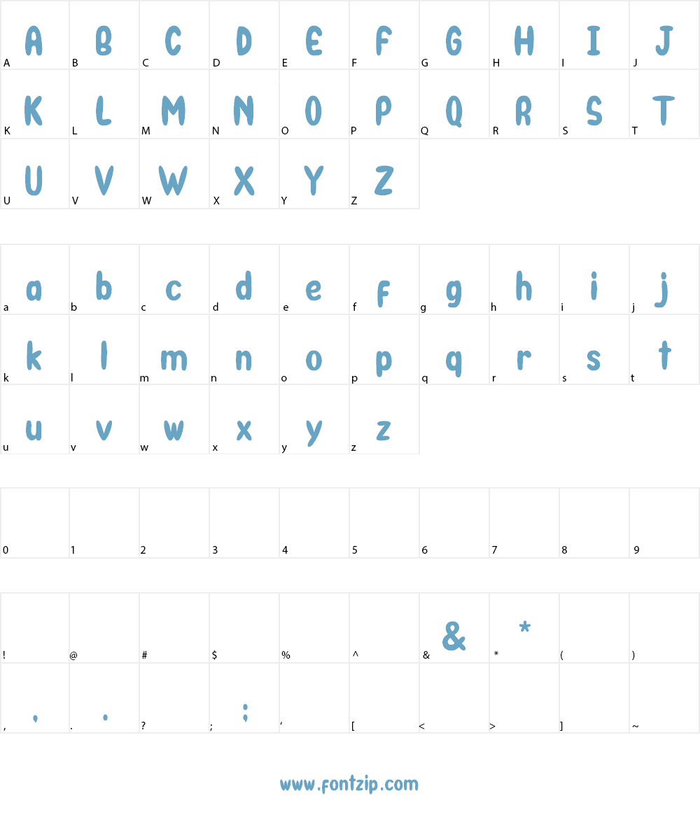 BooRush Font Character