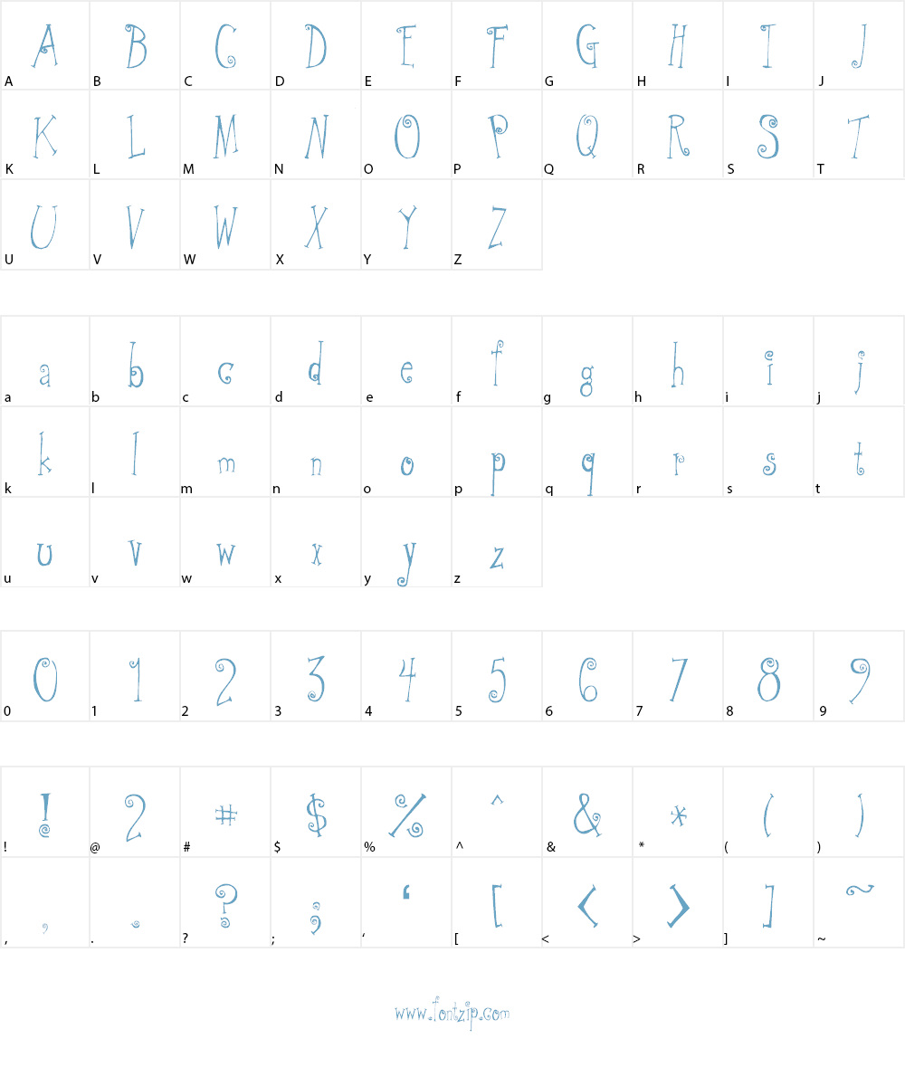 Greywolf Quirk Font Character