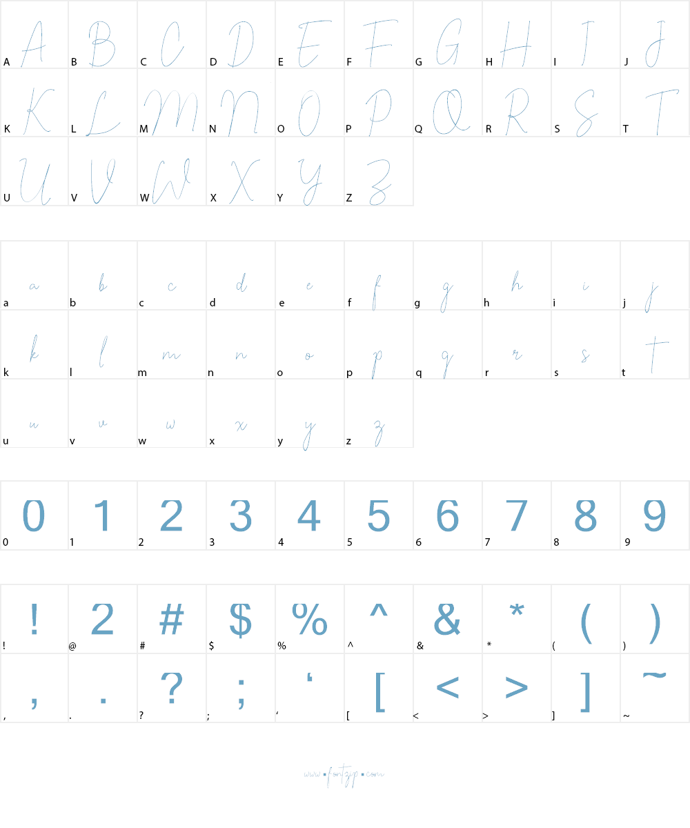 Julietta Signature Font Character