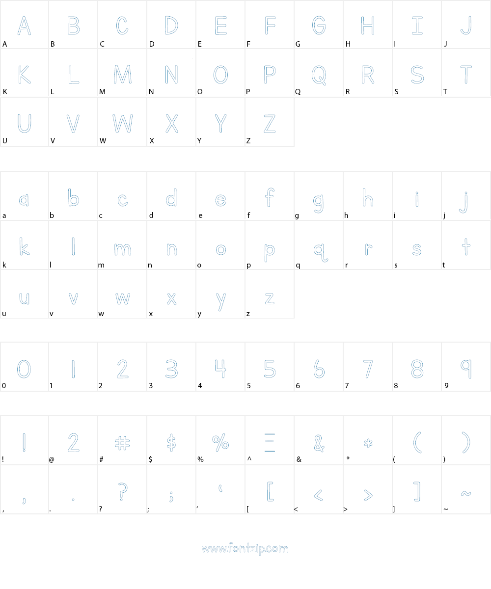 Letters for Learners Outline Font Character