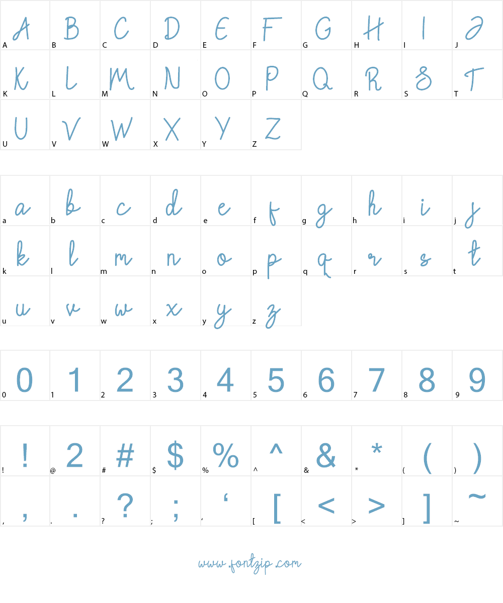 Chattagirie Handwritten Font Character