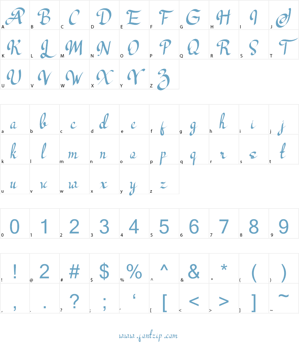 Los Angeles - Modern Script Font Character
