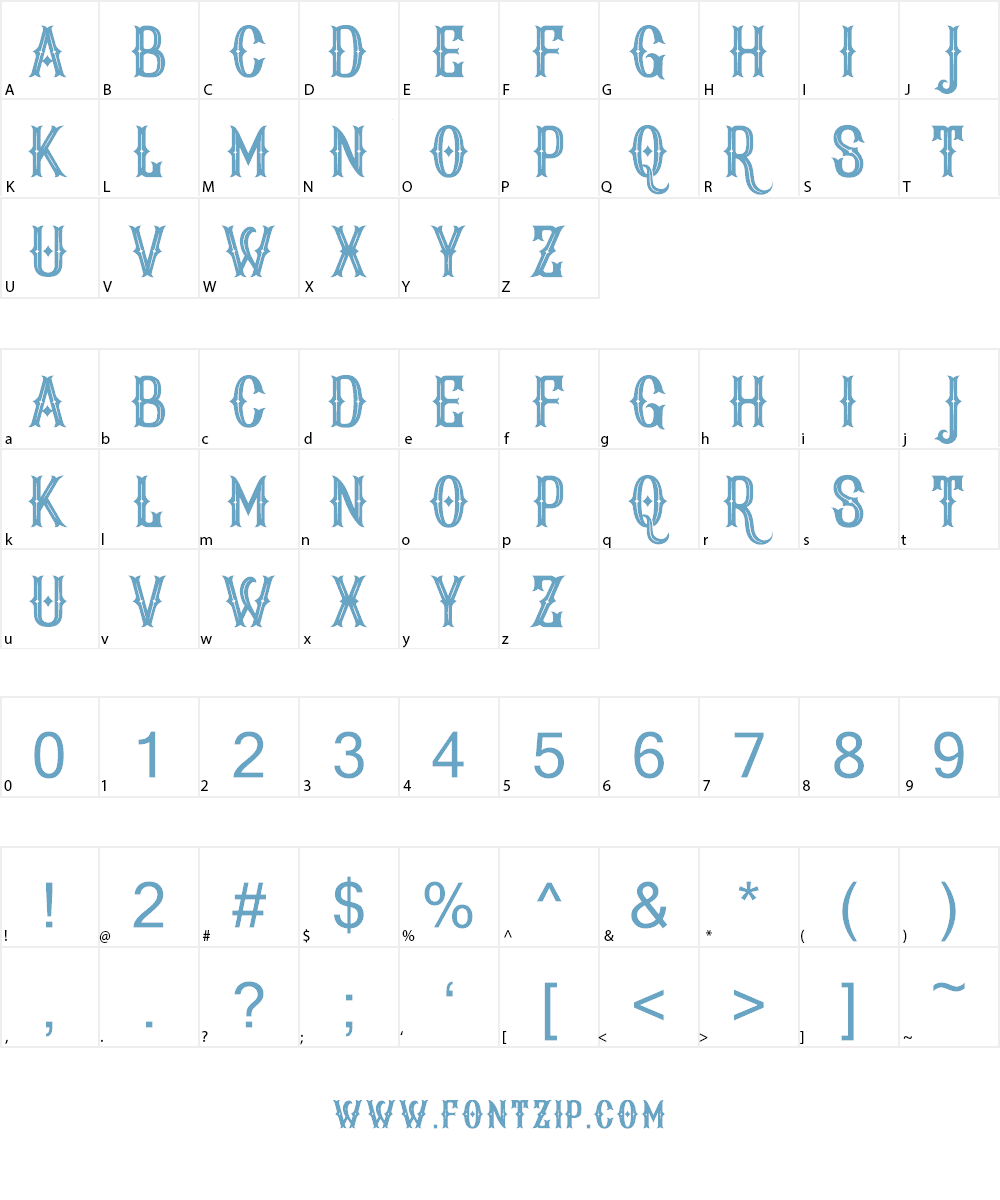 New Age Vintage Font Character