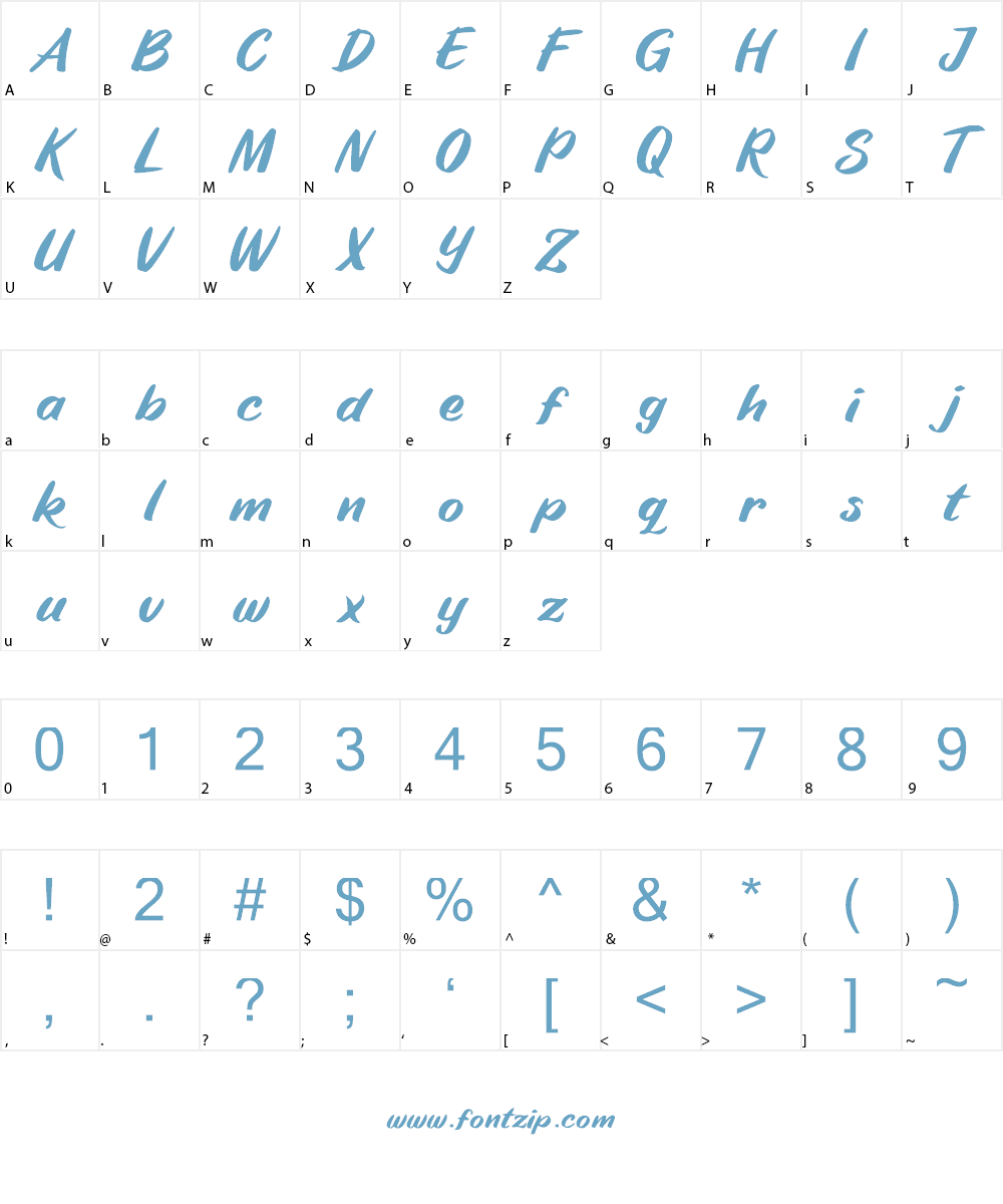 Ruth Calligraph Font Character