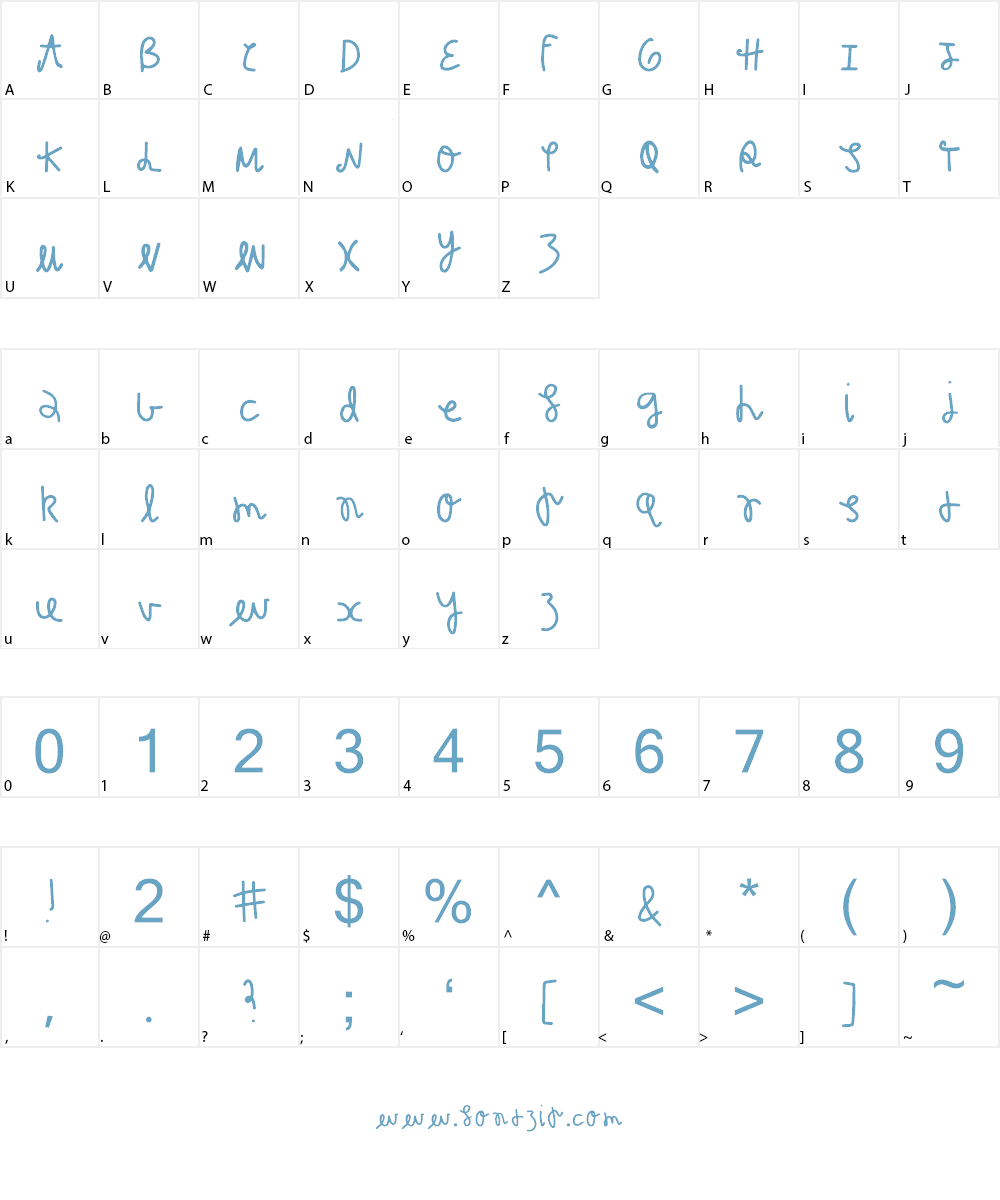 Silly Gal Font Character