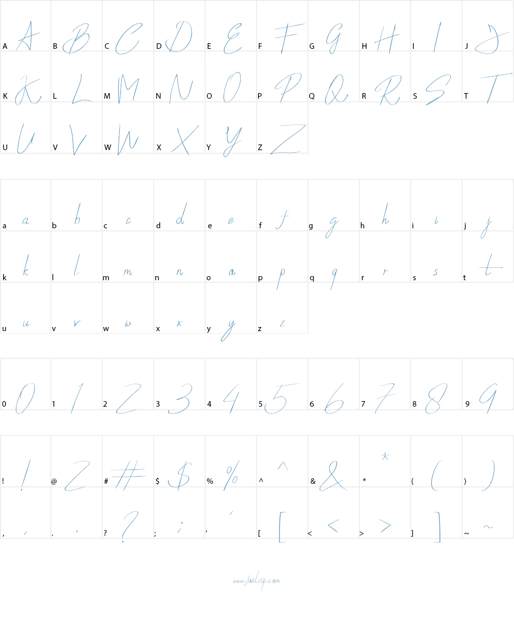 Synthia Font Character
