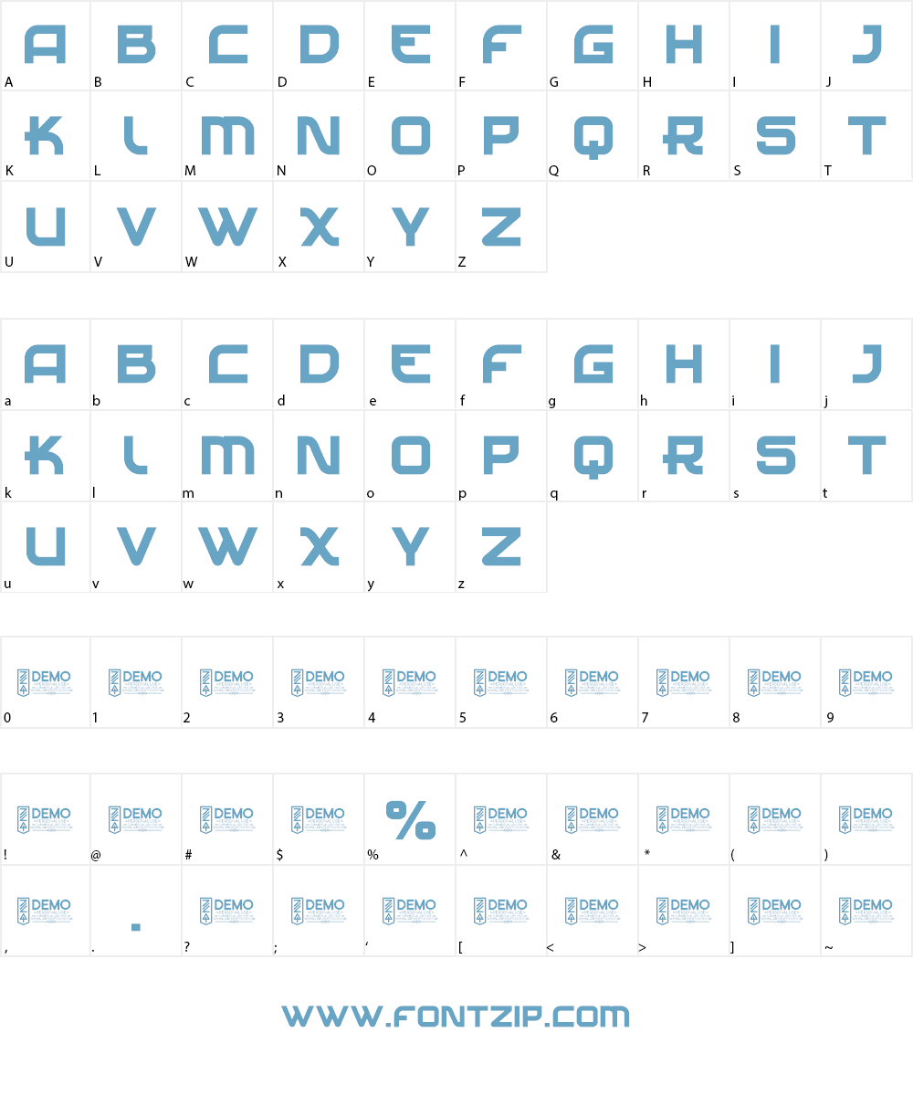 Zilap Destiny Font Character