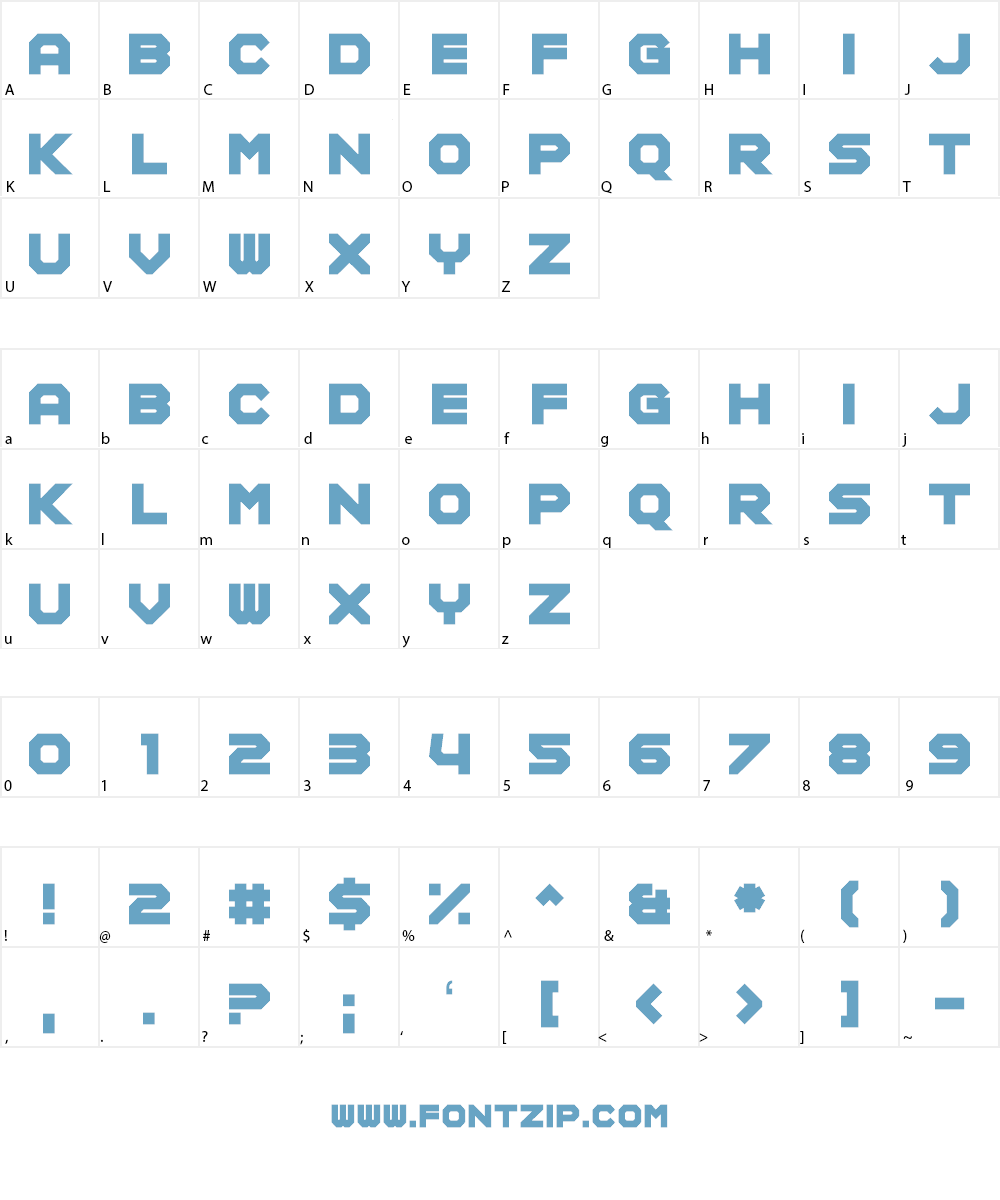 Modular Amplitude Font Character