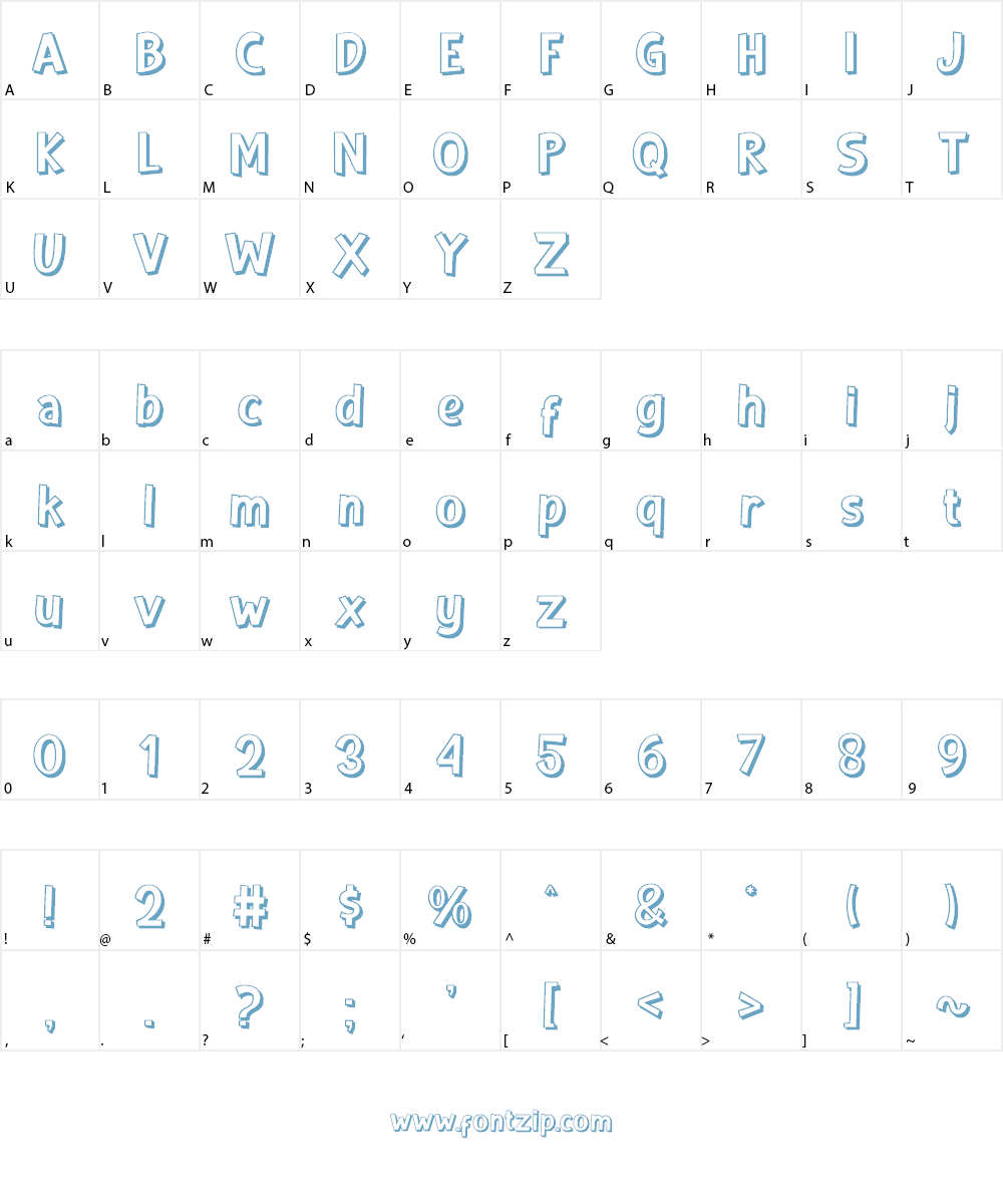 Shadow Font Character