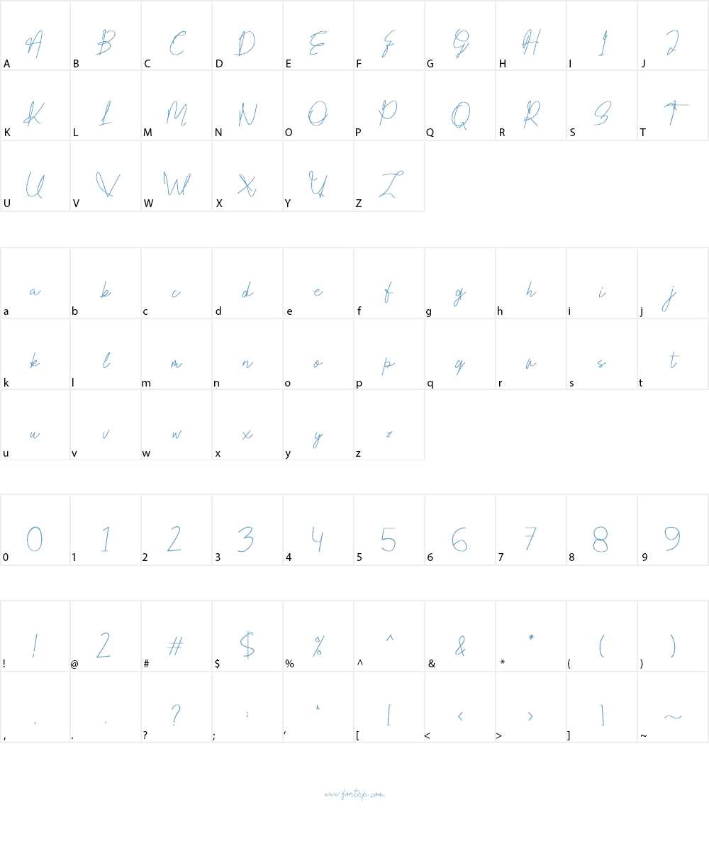 Honesty Signature Font Character