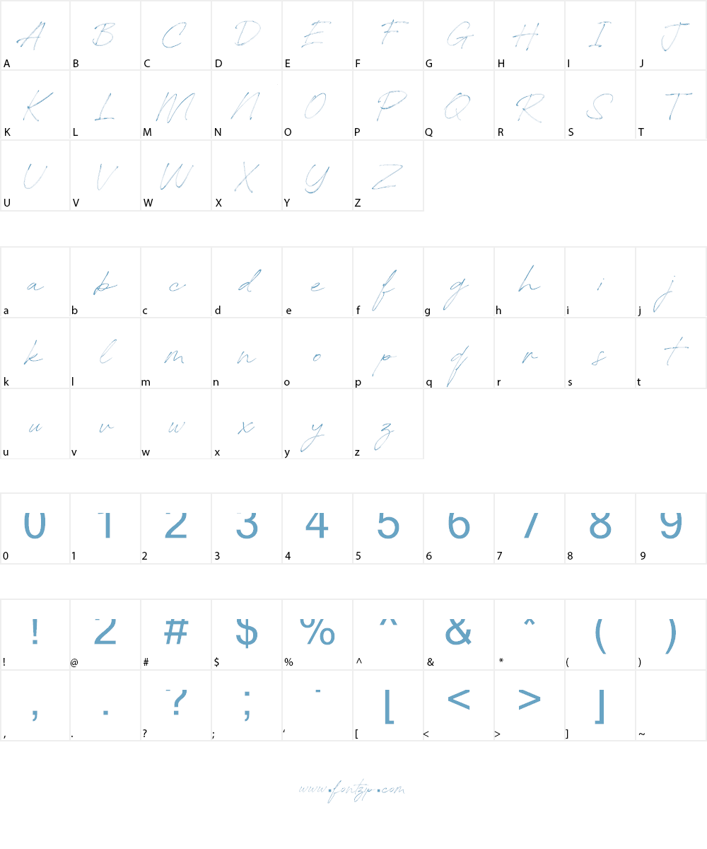 Redstock Script Font Character