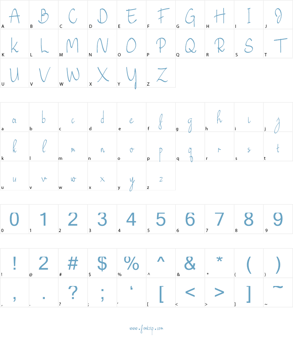 Just Blossom Font Character
