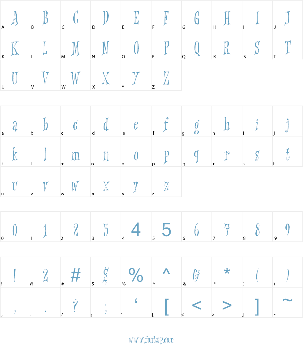 Griezelig Font Character