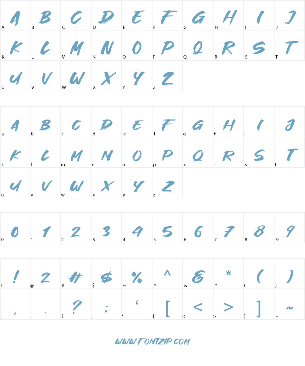 Great Fighter Font Character