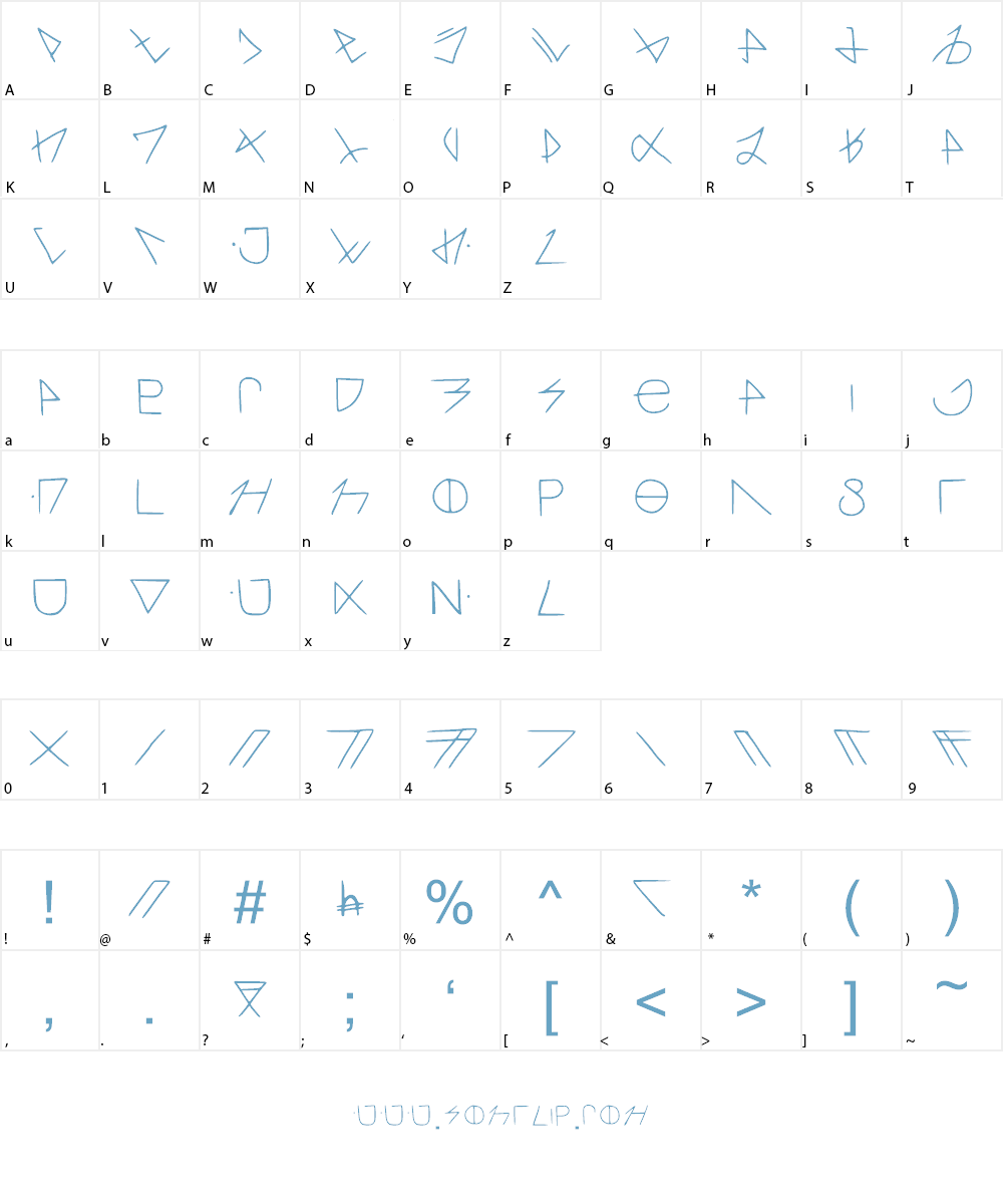 Alpderz Vuten Hiergragersone Font Character