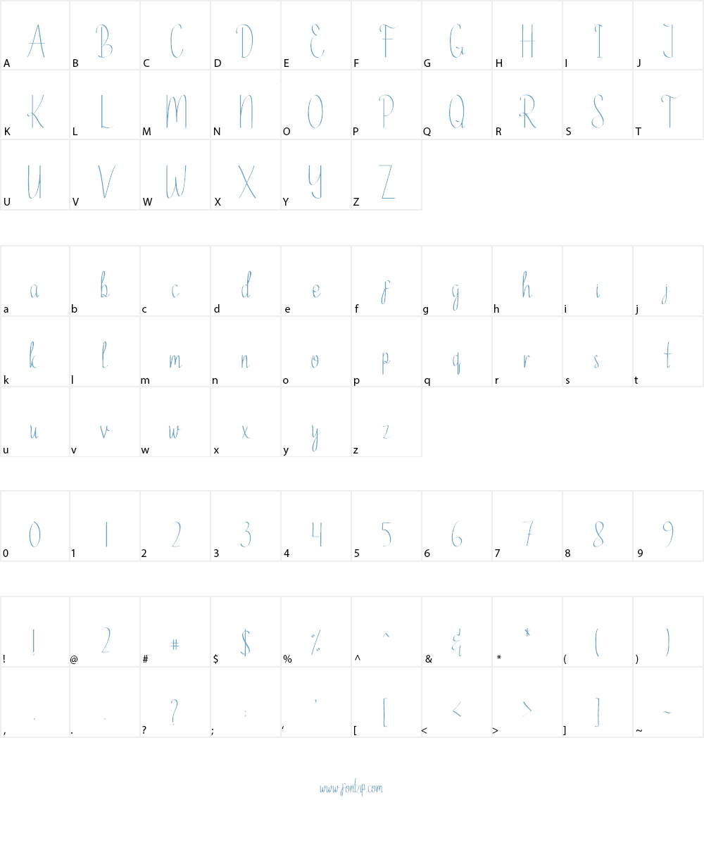 Ethelyne Font Character