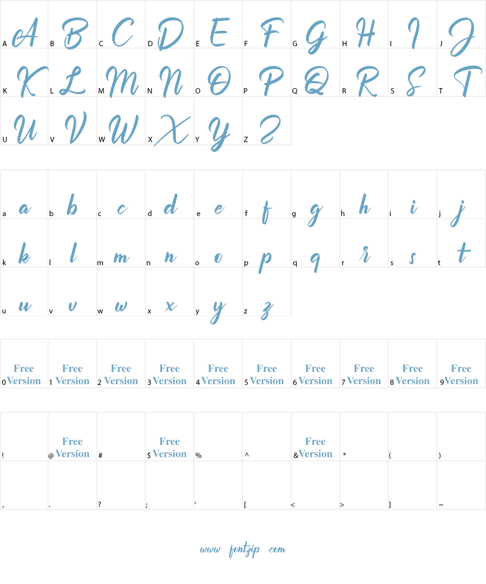 Billionthine Personal Use Only Font Character