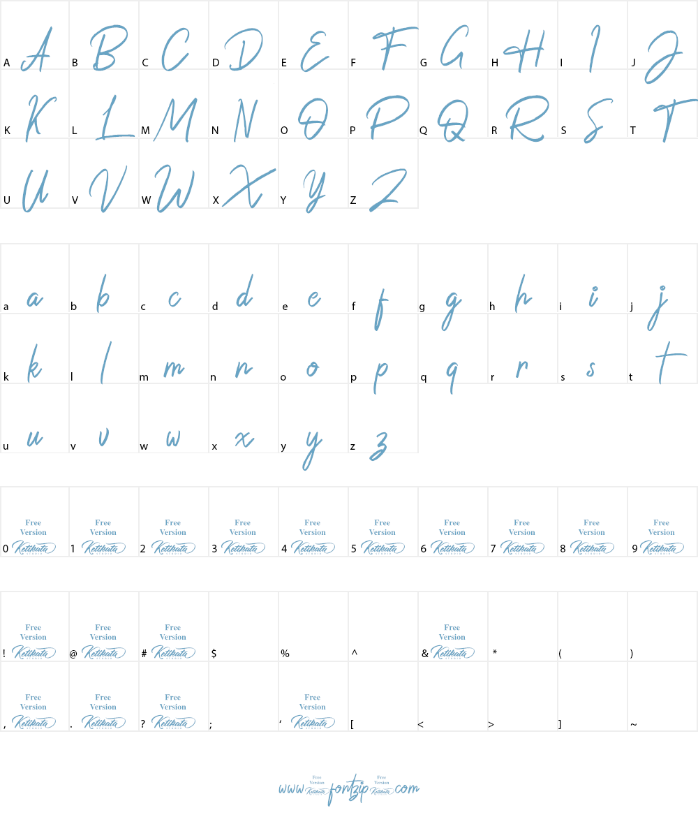 The Rich Jullietta DEMO Font Character