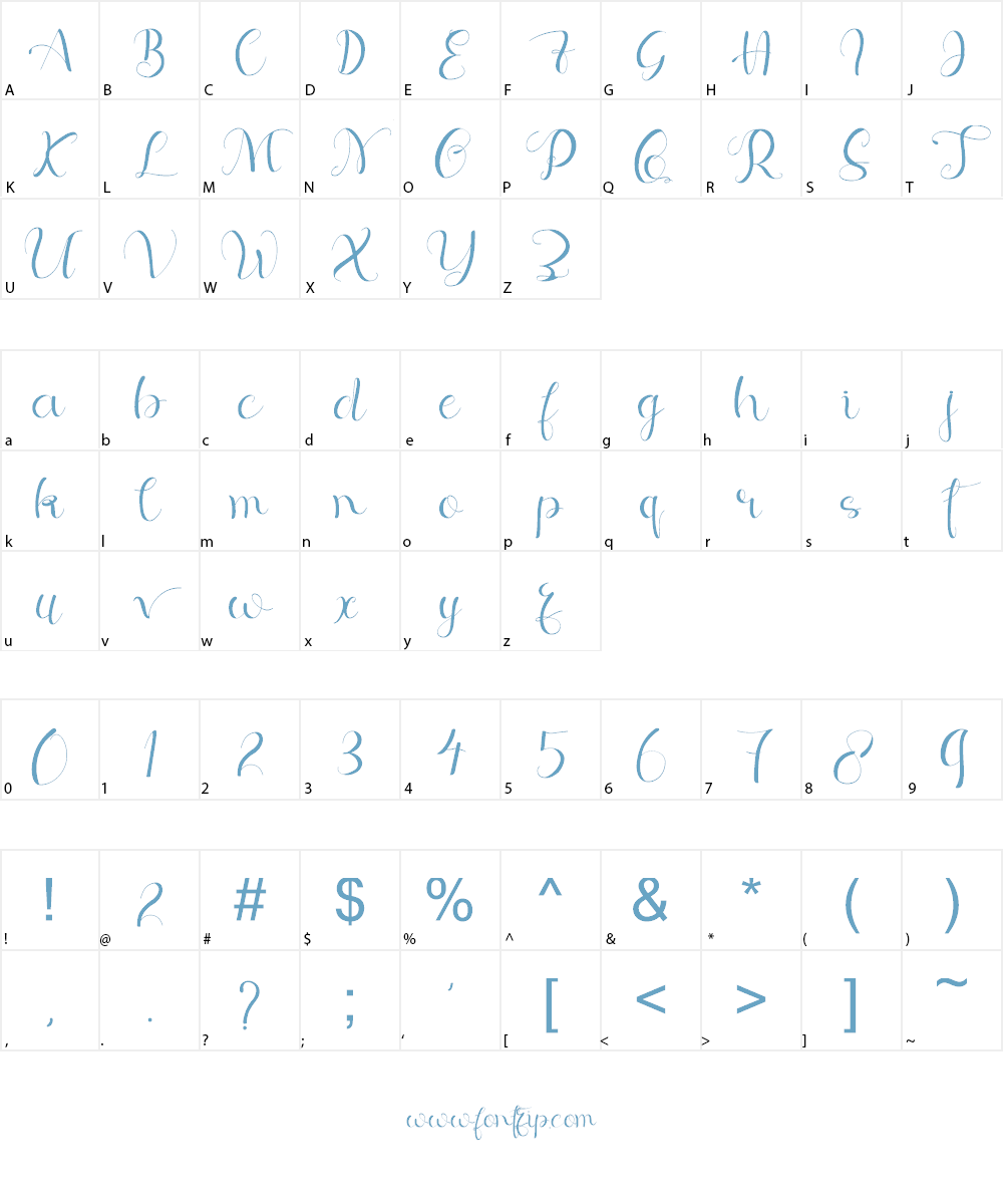Keorta Script Font Character
