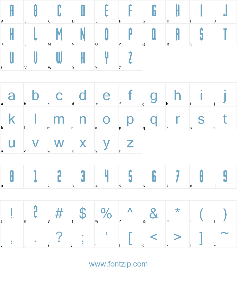 NERAKABILLY Font Character
