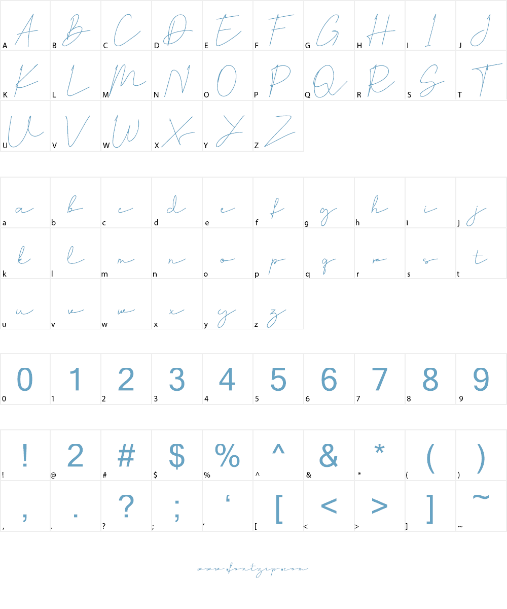 Hiliana Font Character