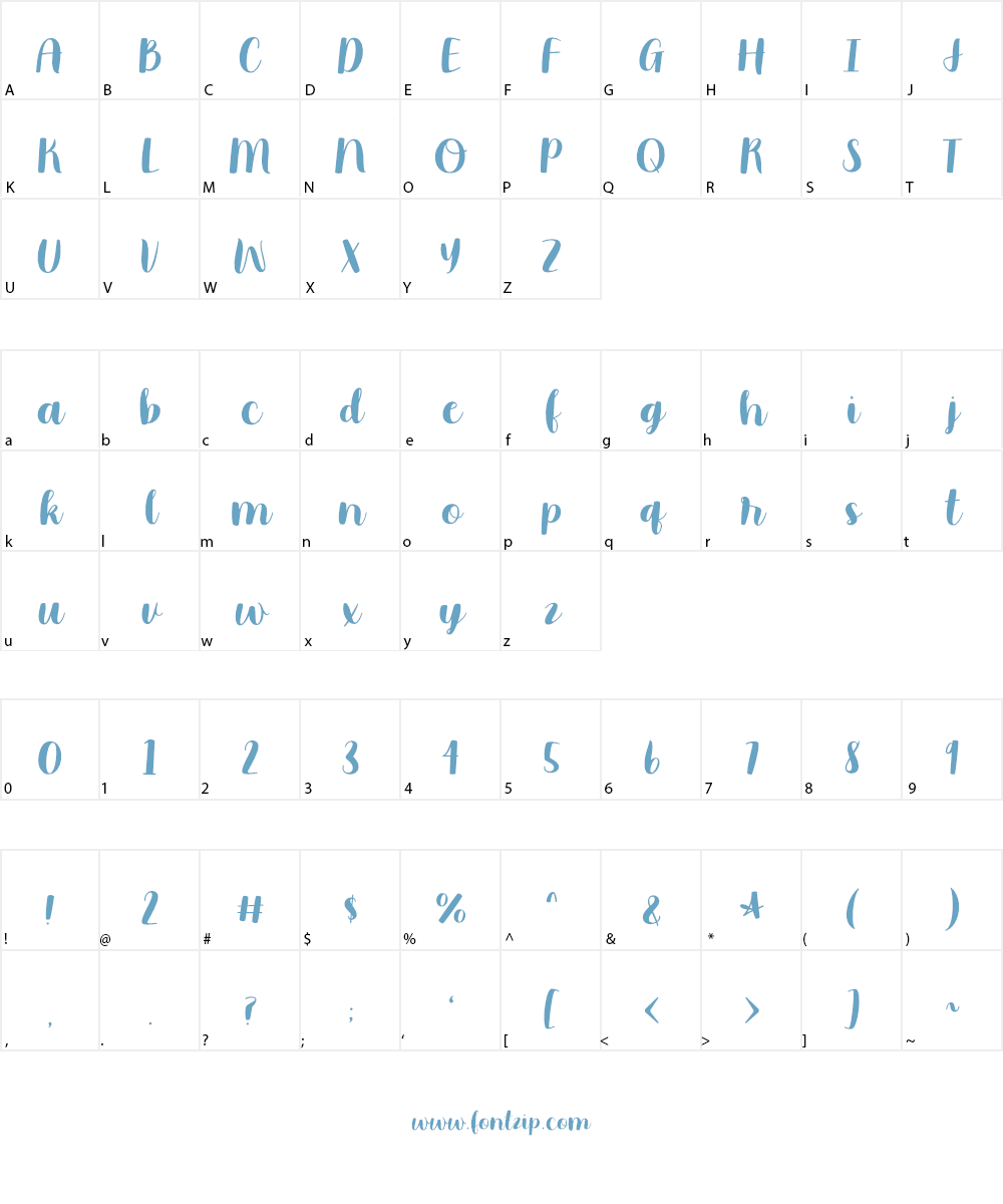 moonbright Font Character