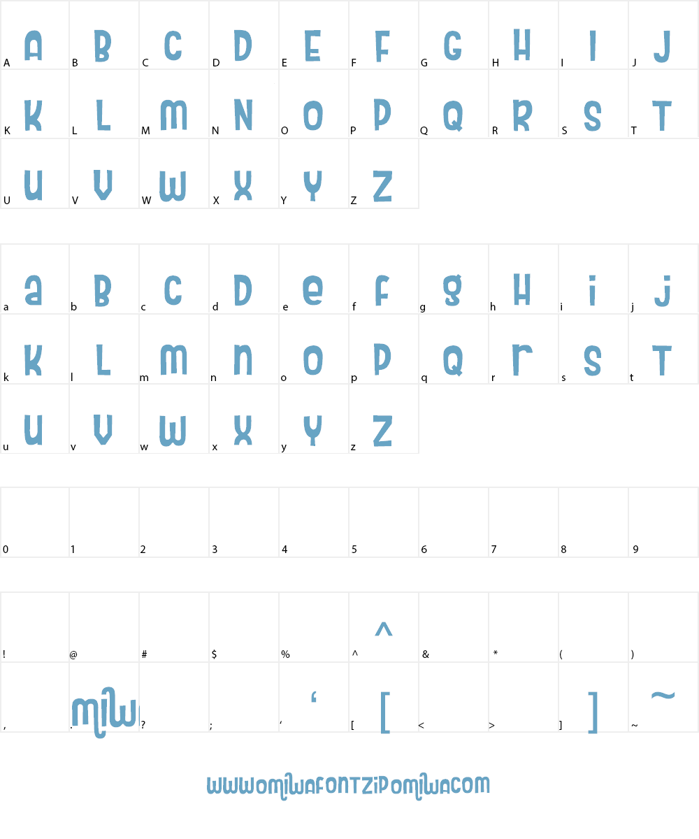 Omiwa Cute and Playful Font Character