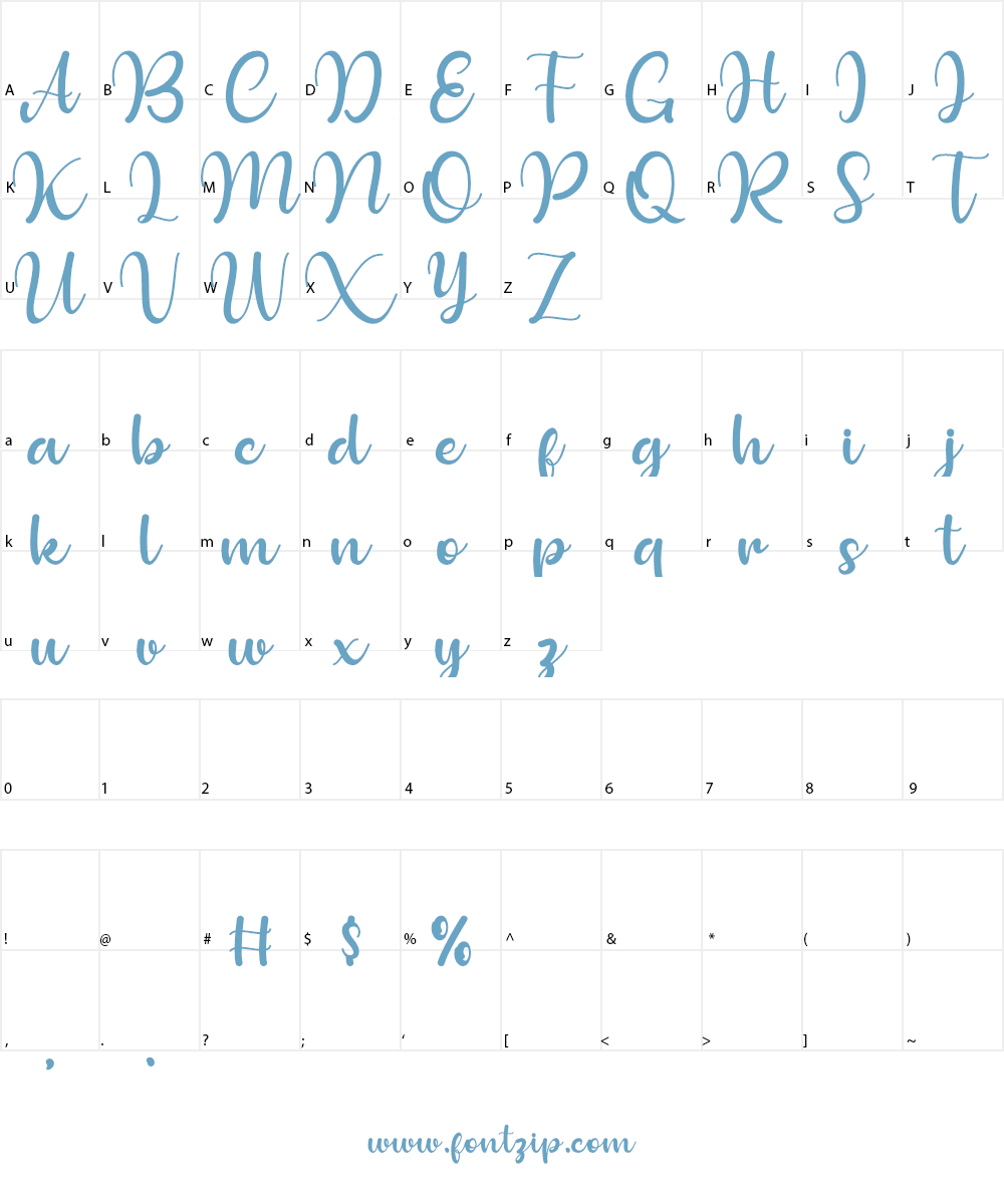 Bollins Hunt Personal Use Only Font Character