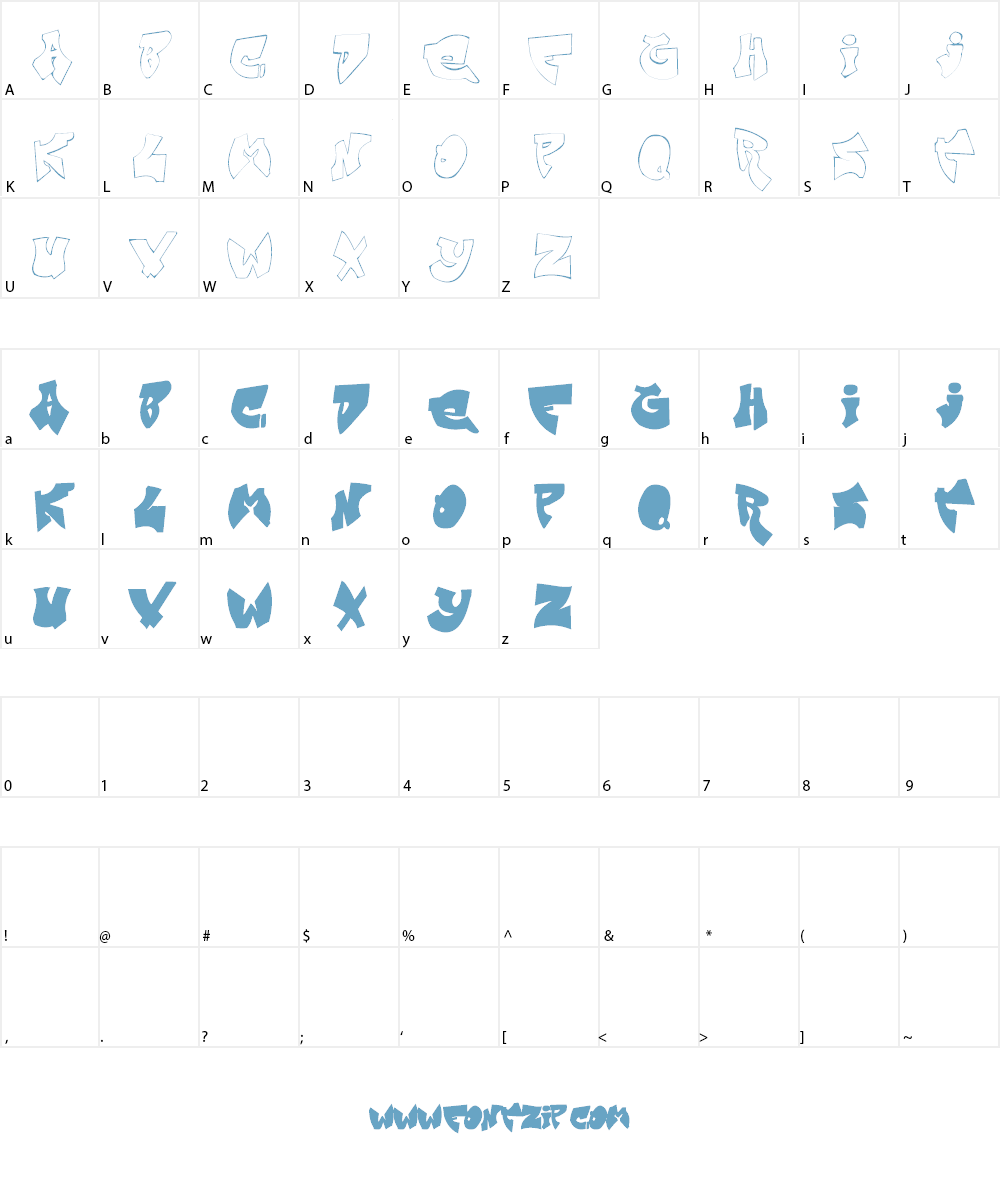 Zit Graffiti Font Character