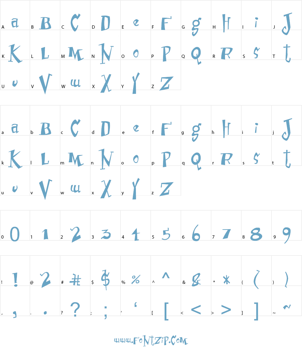 Erusually aniussed Font Character