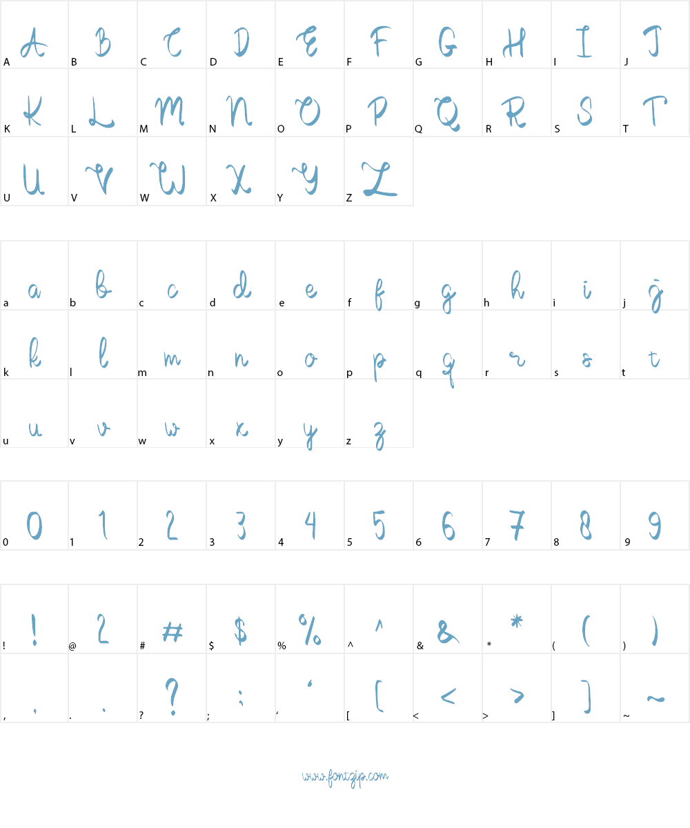 Thumbellia Font Character