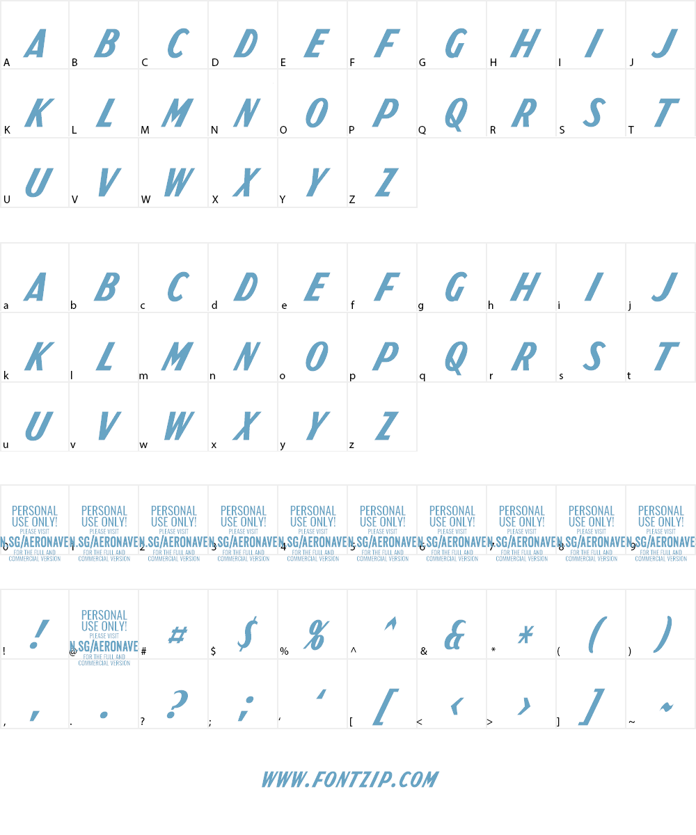 Aeronaves Font Character