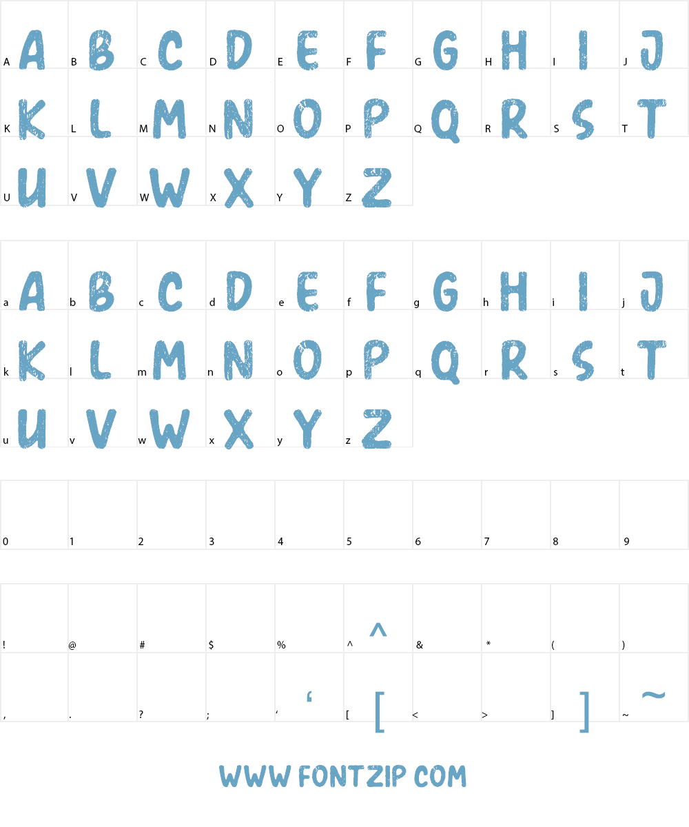 Amerio Rough Font Character